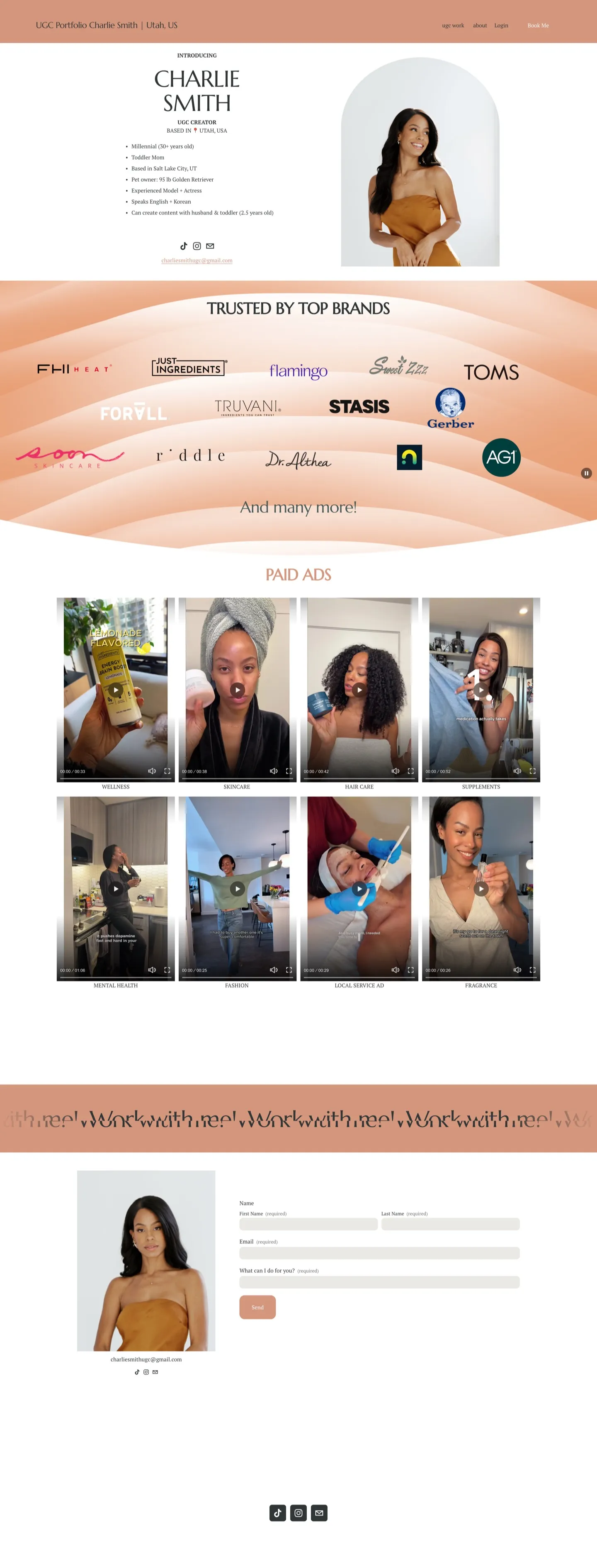 Charlie Smith's portfolio before the redesign